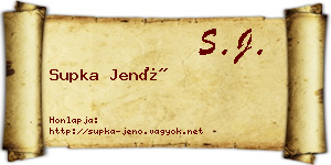 Supka Jenő névjegykártya