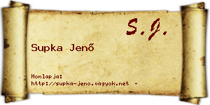 Supka Jenő névjegykártya